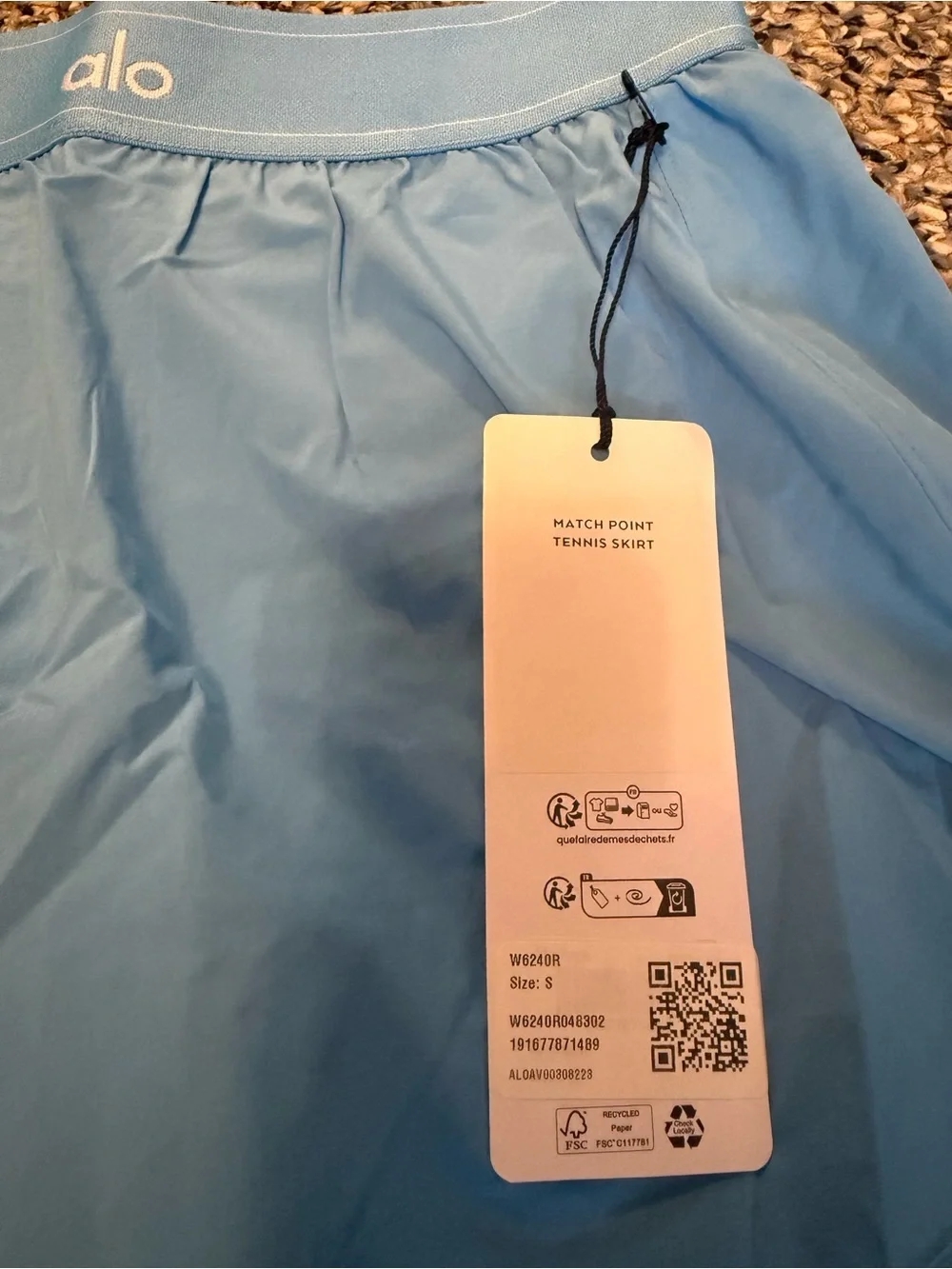 NWT ALO YOGA Match Point Skirt Azure Blue